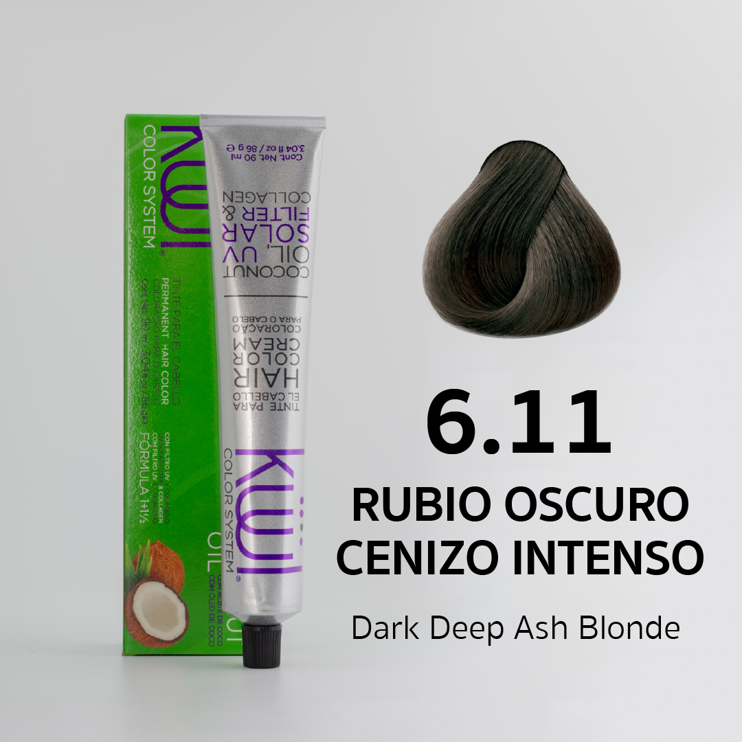 6.11 Rubio Oscuro Cenizo Intenso - Dark Deep Ash Blonde Kuul Color